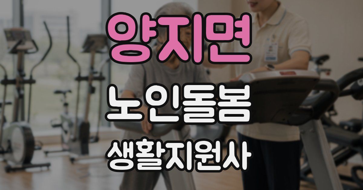 양지면 노인돌봄생활지원사 자격증