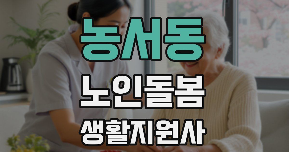농서동 노인돌봄생활지원사 자격증