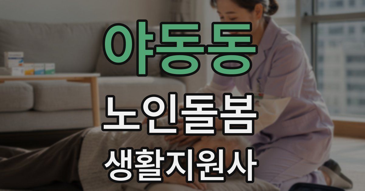야동동 노인돌봄생활지원사 자격증