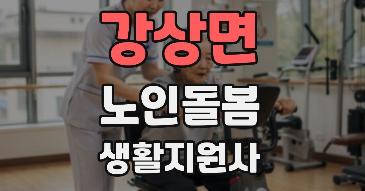강상면 노인돌봄생활지원사 자격증