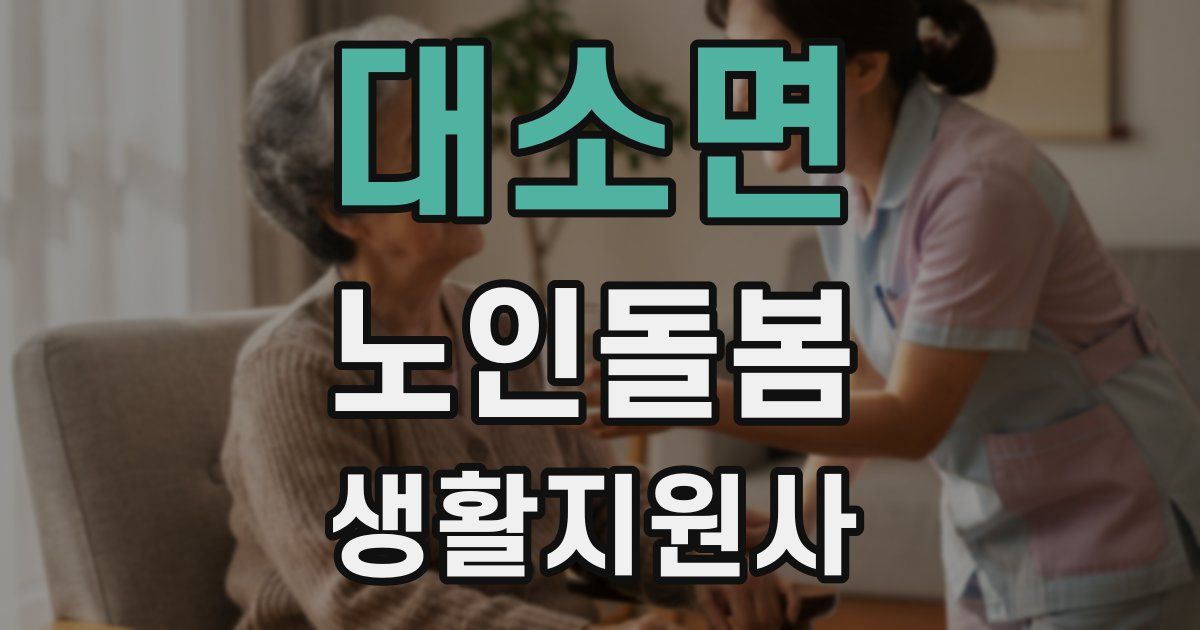대소면 노인돌봄생활지원사 자격증