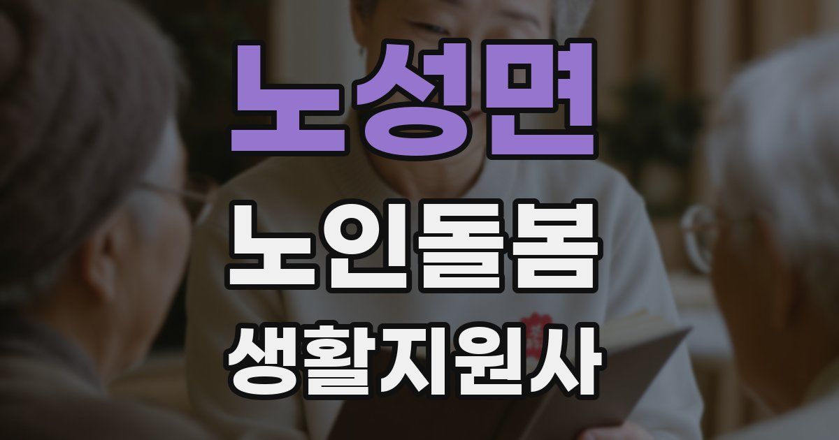 노성면 노인돌봄생활지원사 자격증