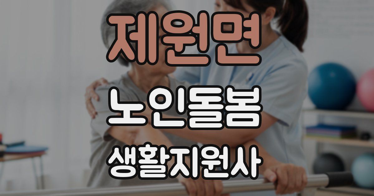 제원면 노인돌봄생활지원사 자격증