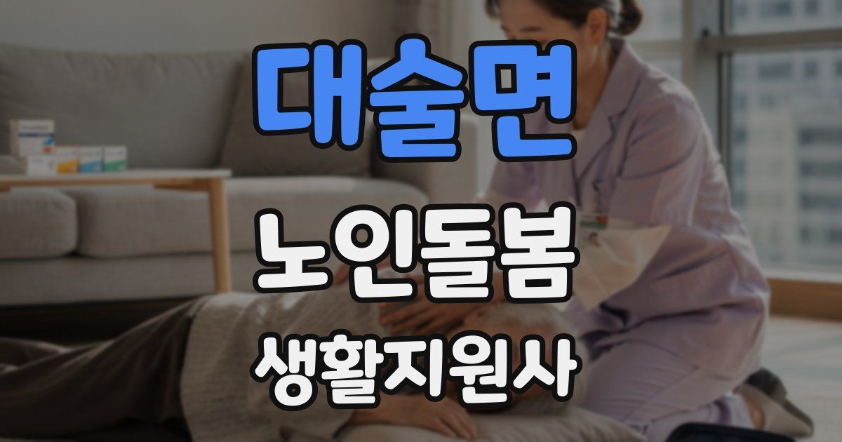 대술면 노인돌봄생활지원사 자격증