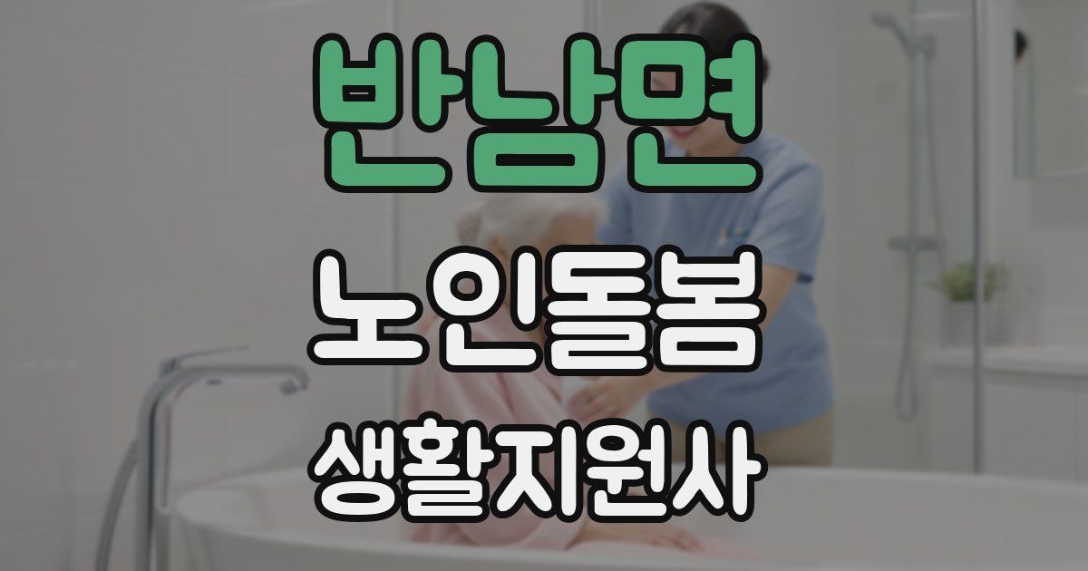 반남면 노인돌봄생활지원사 자격증