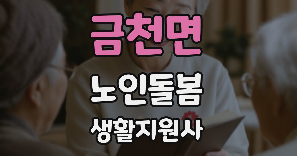 금천면 노인돌봄생활지원사 자격증