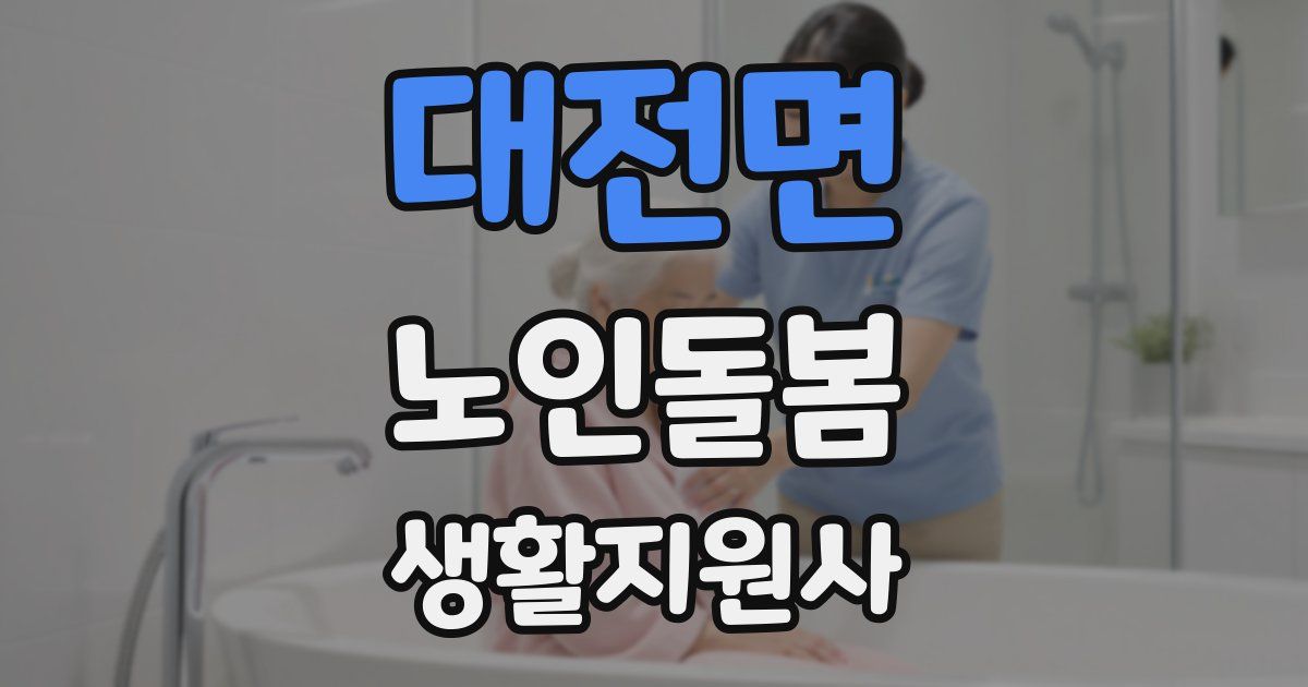 대전면 노인돌봄생활지원사 자격증