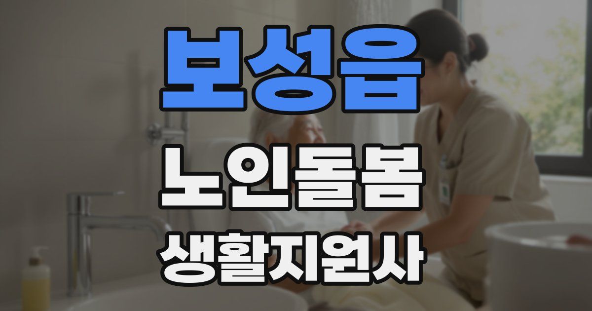 보성읍 노인돌봄생활지원사 자격증