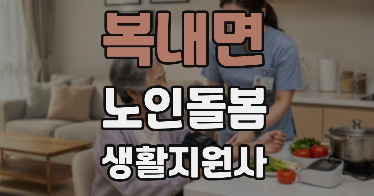 복내면 노인돌봄생활지원사 자격증