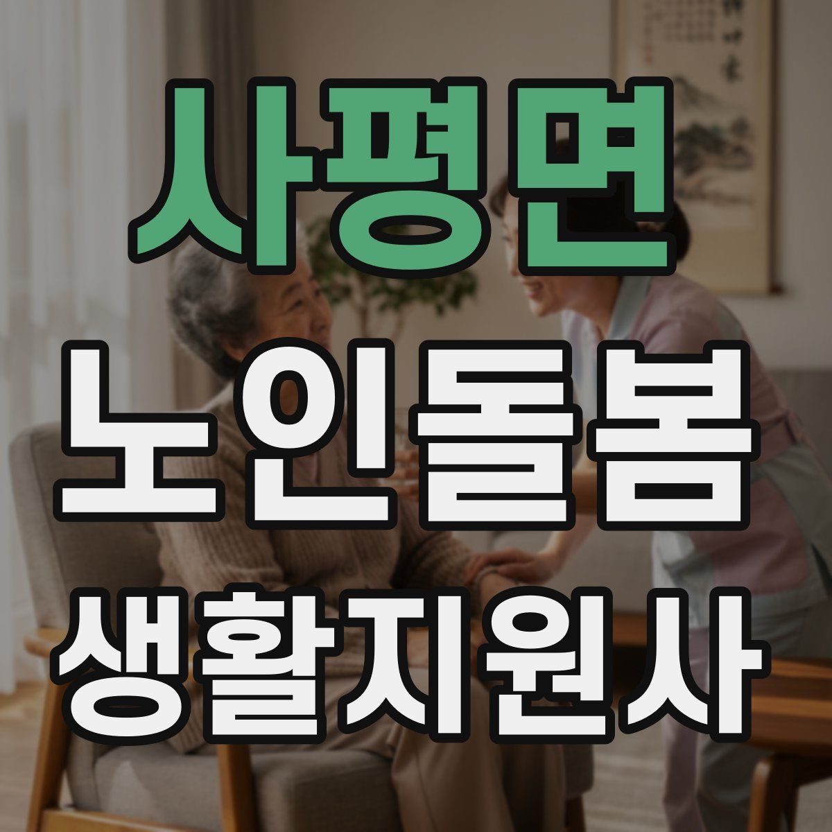 사평면 노인돌봄생활지원사 자격증