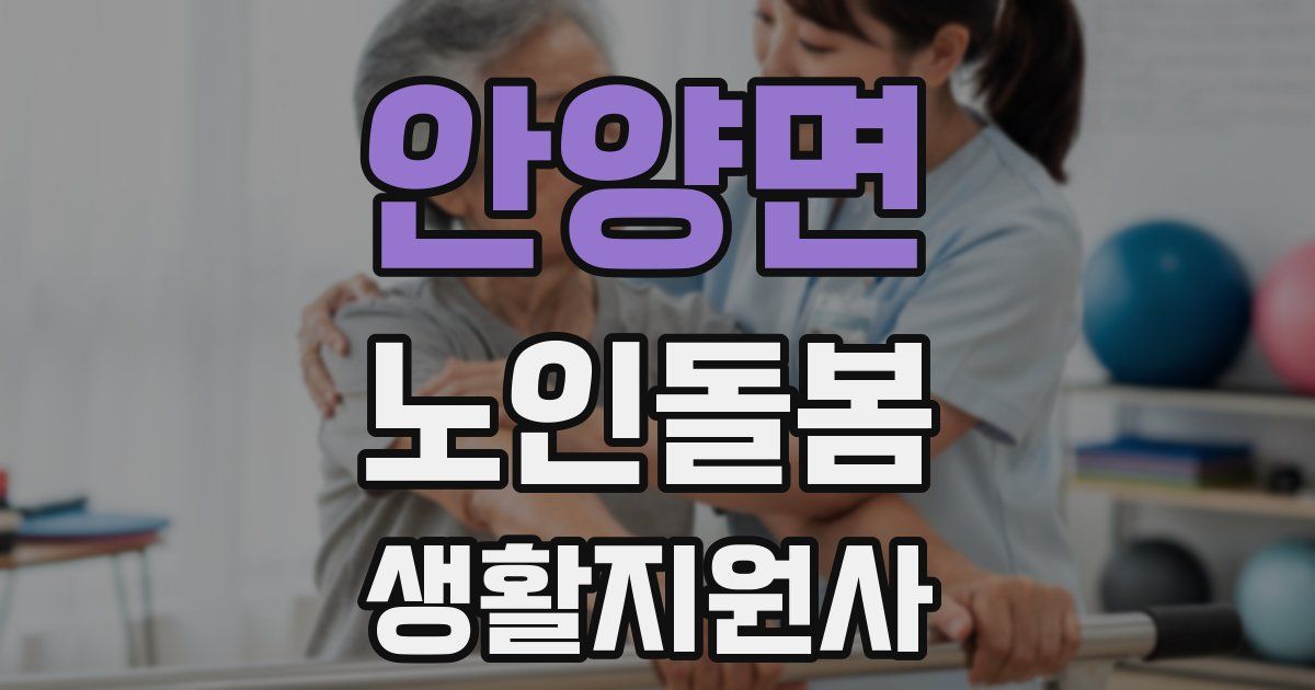 안양면 노인돌봄생활지원사 자격증