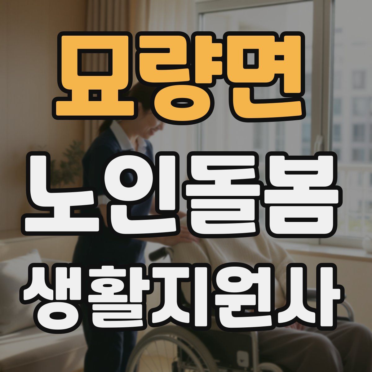 묘량면 노인돌봄생활지원사 자격증