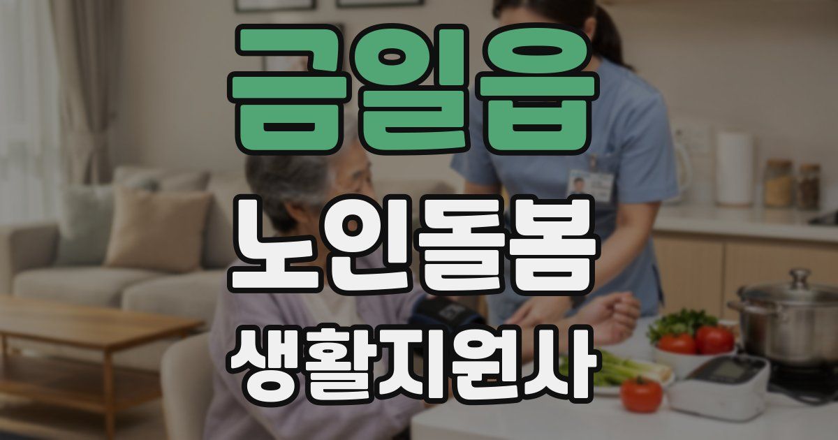 금일읍 노인돌봄생활지원사 자격증