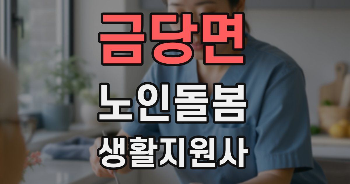 금당면 노인돌봄생활지원사 자격증