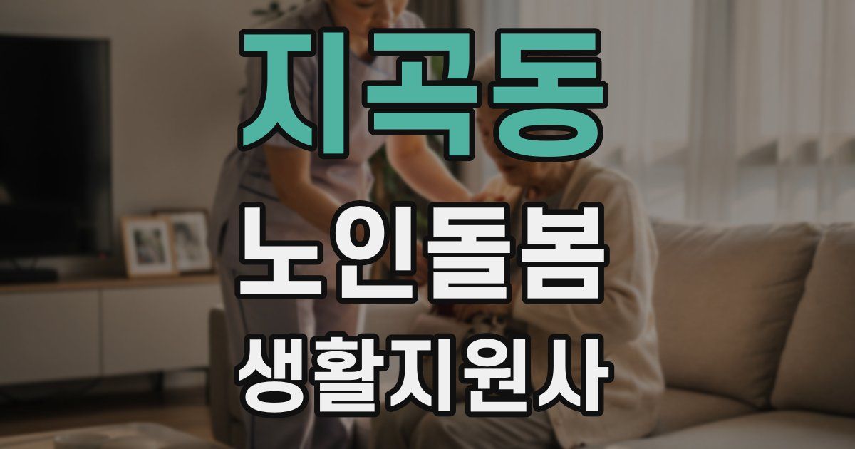 지곡동 노인돌봄생활지원사 자격증