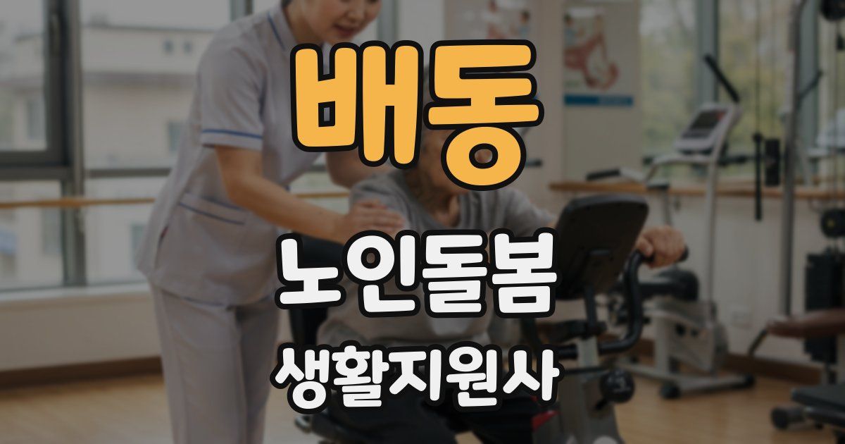 배동 노인돌봄생활지원사 자격증