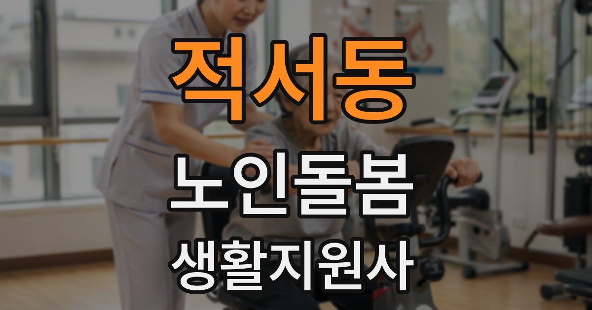 적서동 노인돌봄생활지원사 자격증