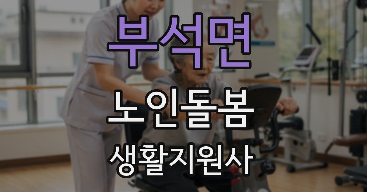 부석면 노인돌봄생활지원사 자격증