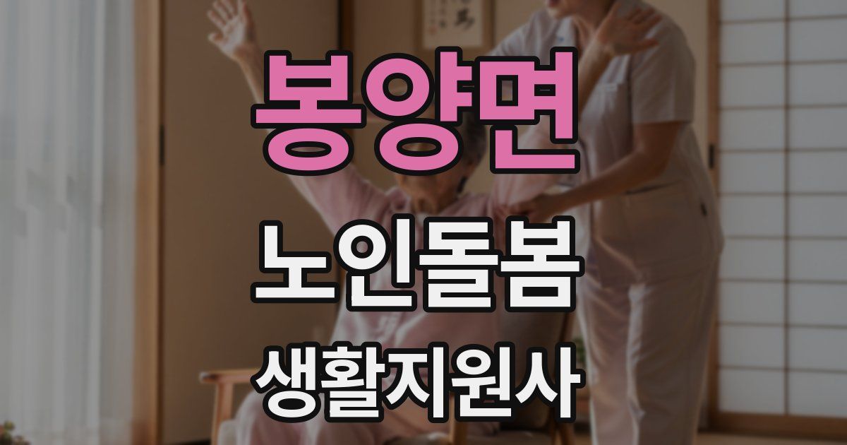 봉양면 노인돌봄생활지원사 자격증