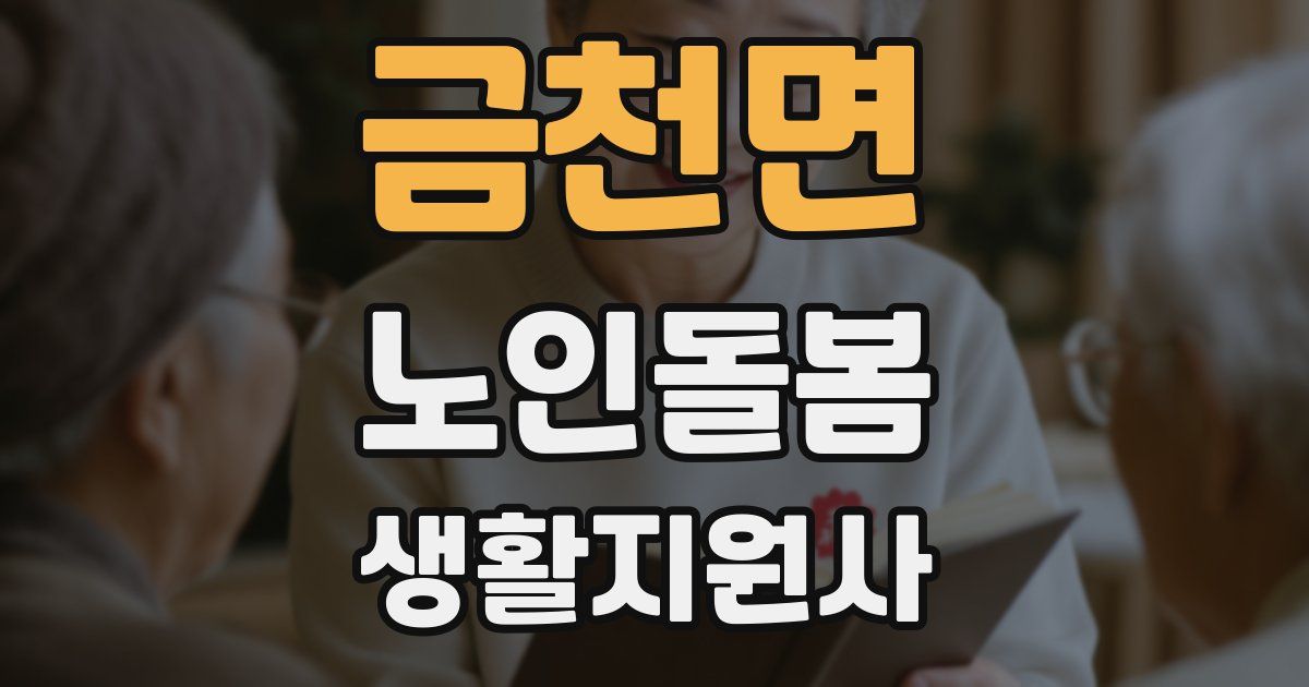 금천면 노인돌봄생활지원사 자격증