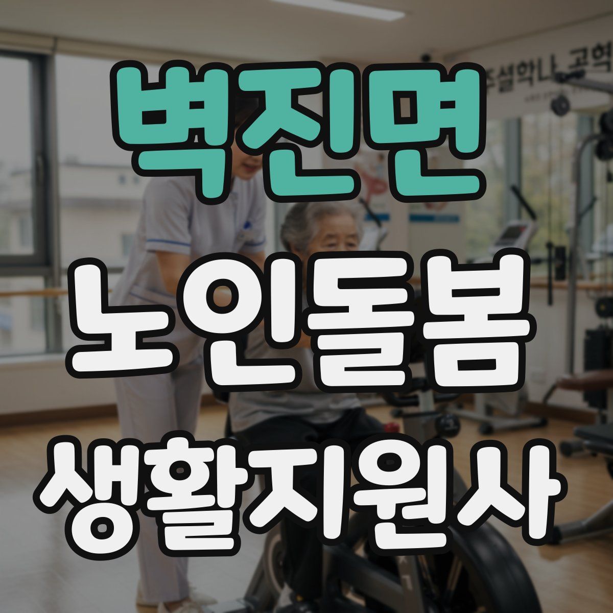 벽진면 노인돌봄생활지원사 자격증