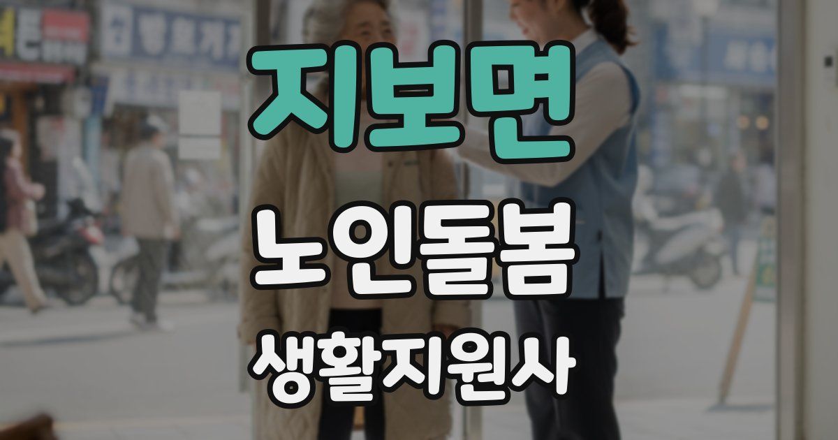 지보면 노인돌봄생활지원사 자격증