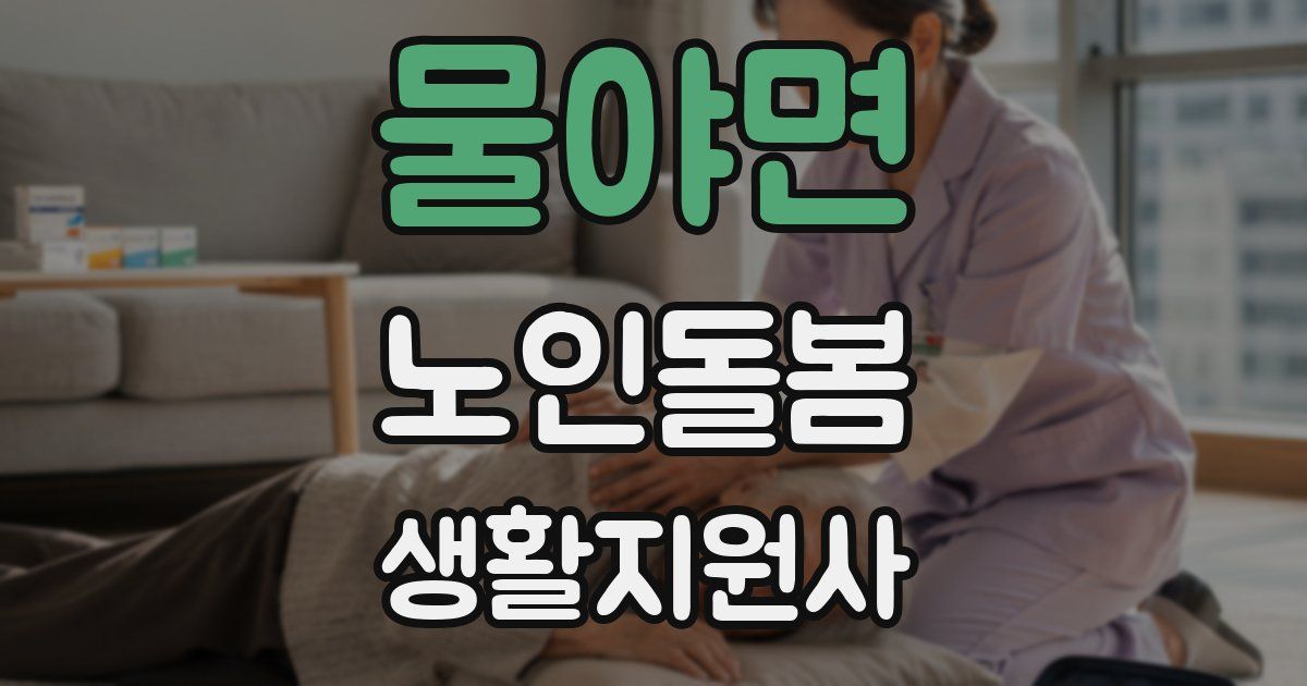 물야면 노인돌봄생활지원사 자격증