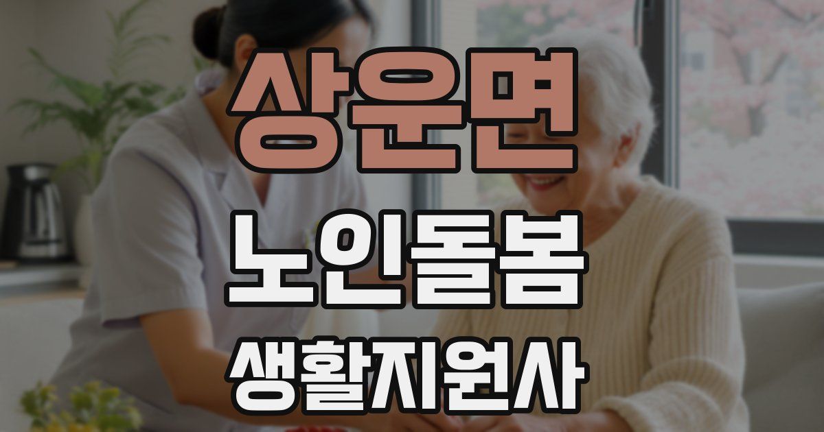 상운면 노인돌봄생활지원사 자격증