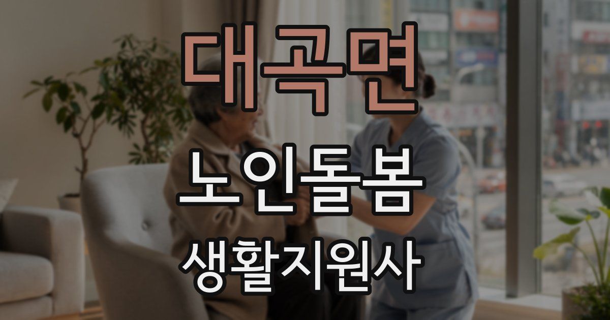 대곡면 노인돌봄생활지원사 자격증