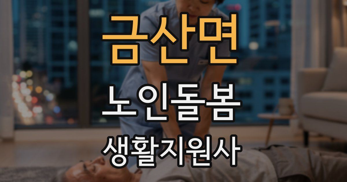 금산면 노인돌봄생활지원사 자격증