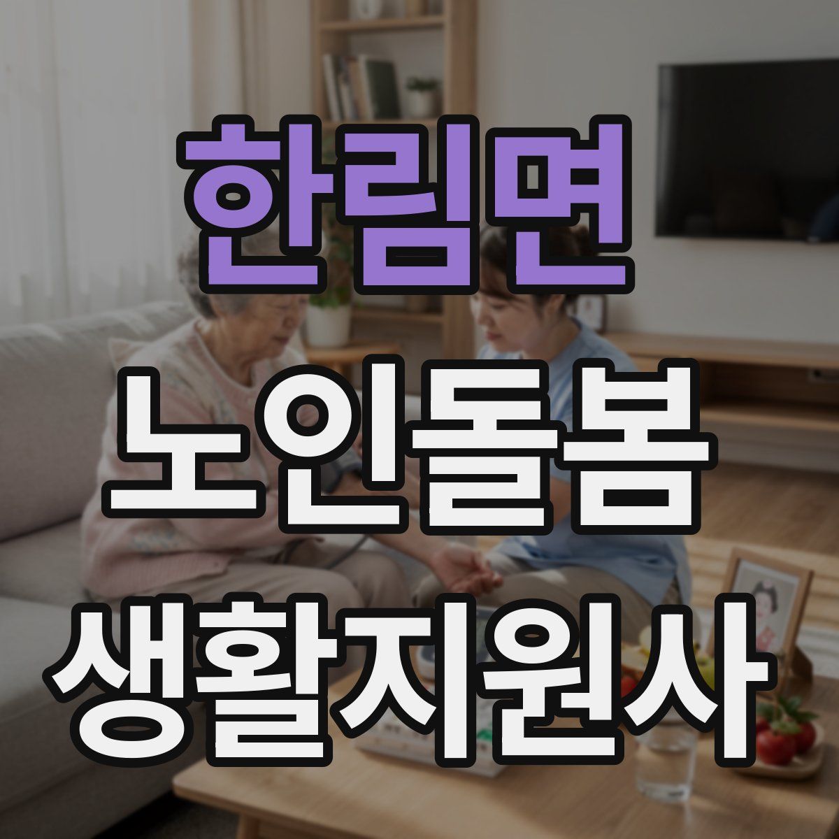 한림면 노인돌봄생활지원사 자격증