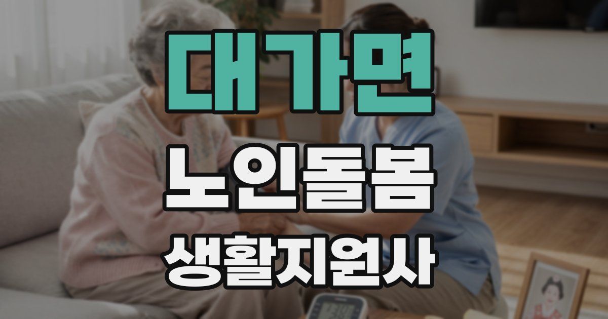 대가면 노인돌봄생활지원사 자격증