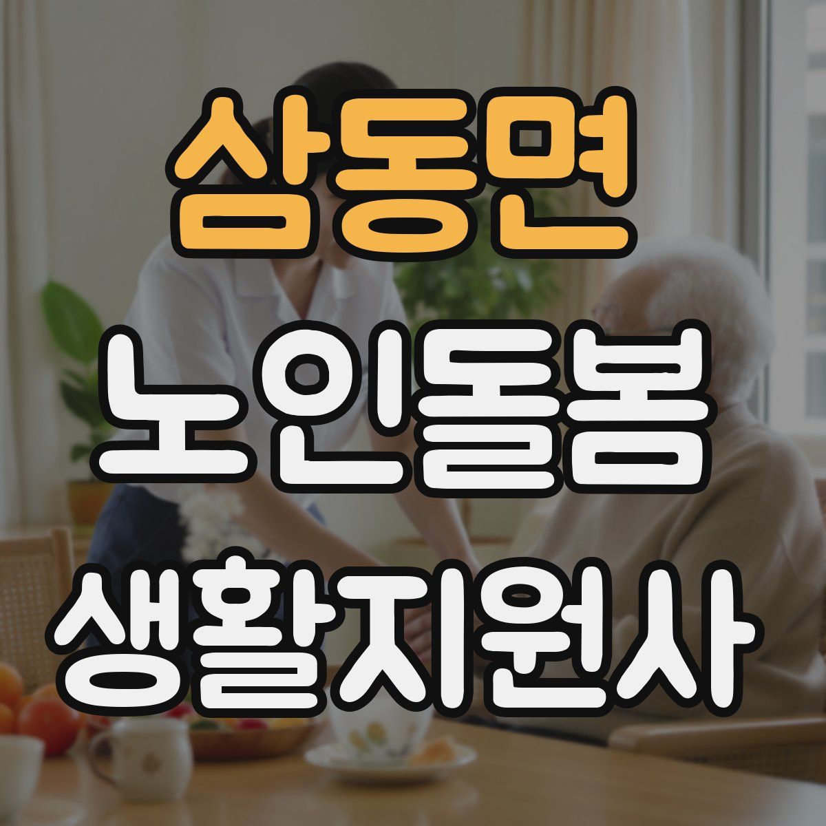 삼동면 노인돌봄생활지원사 자격증