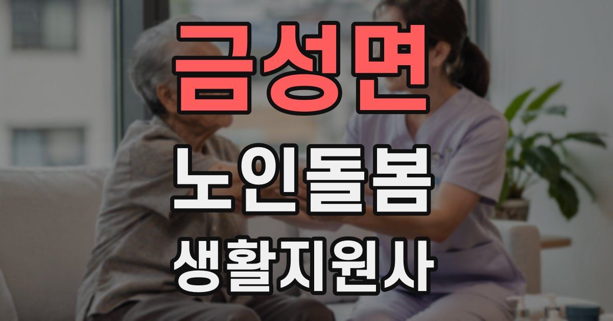 금성면 노인돌봄생활지원사 자격증