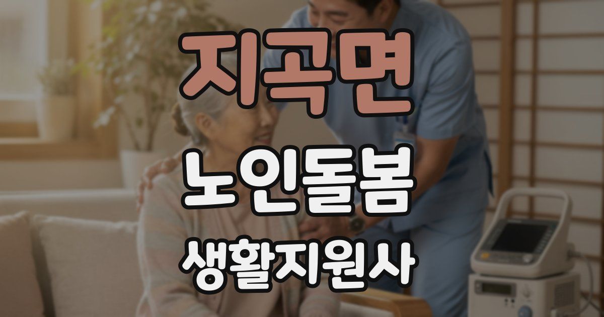 지곡면 노인돌봄생활지원사 자격증