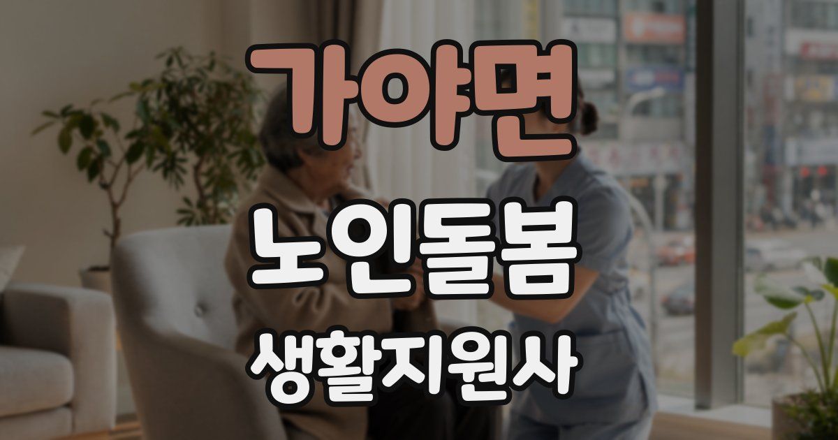 가야면 노인돌봄생활지원사 자격증