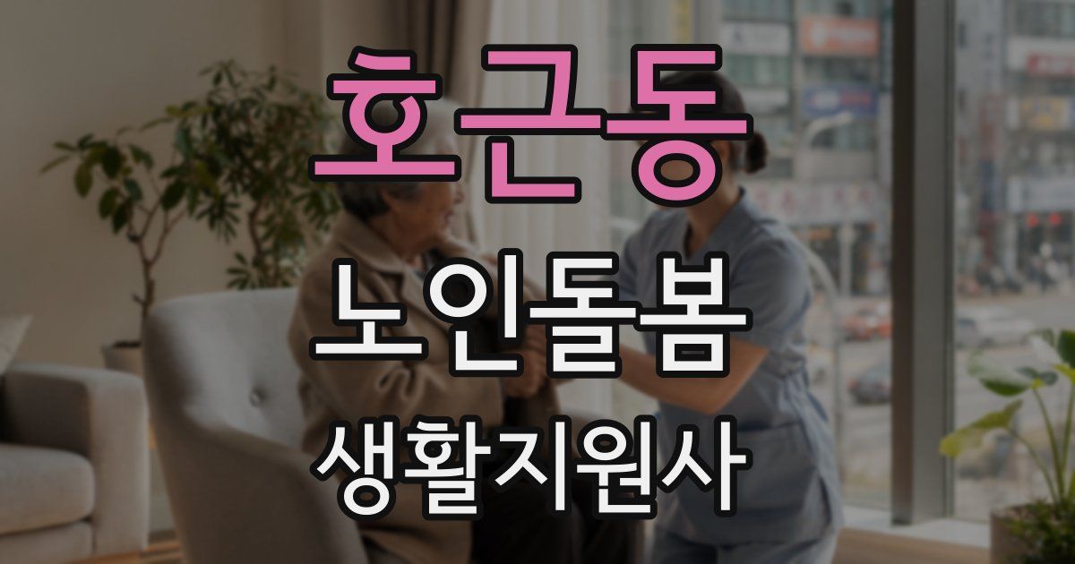 호근동 노인돌봄생활지원사 자격증