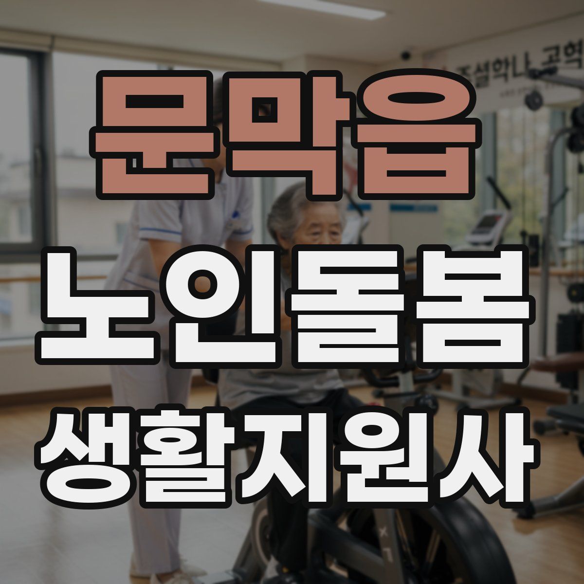 문막읍 노인돌봄생활지원사 자격증