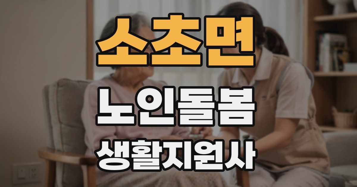 소초면 노인돌봄생활지원사 자격증