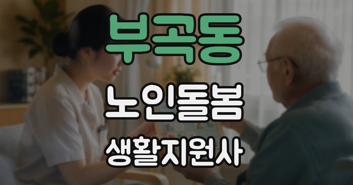 부곡동 노인돌봄생활지원사 자격증
