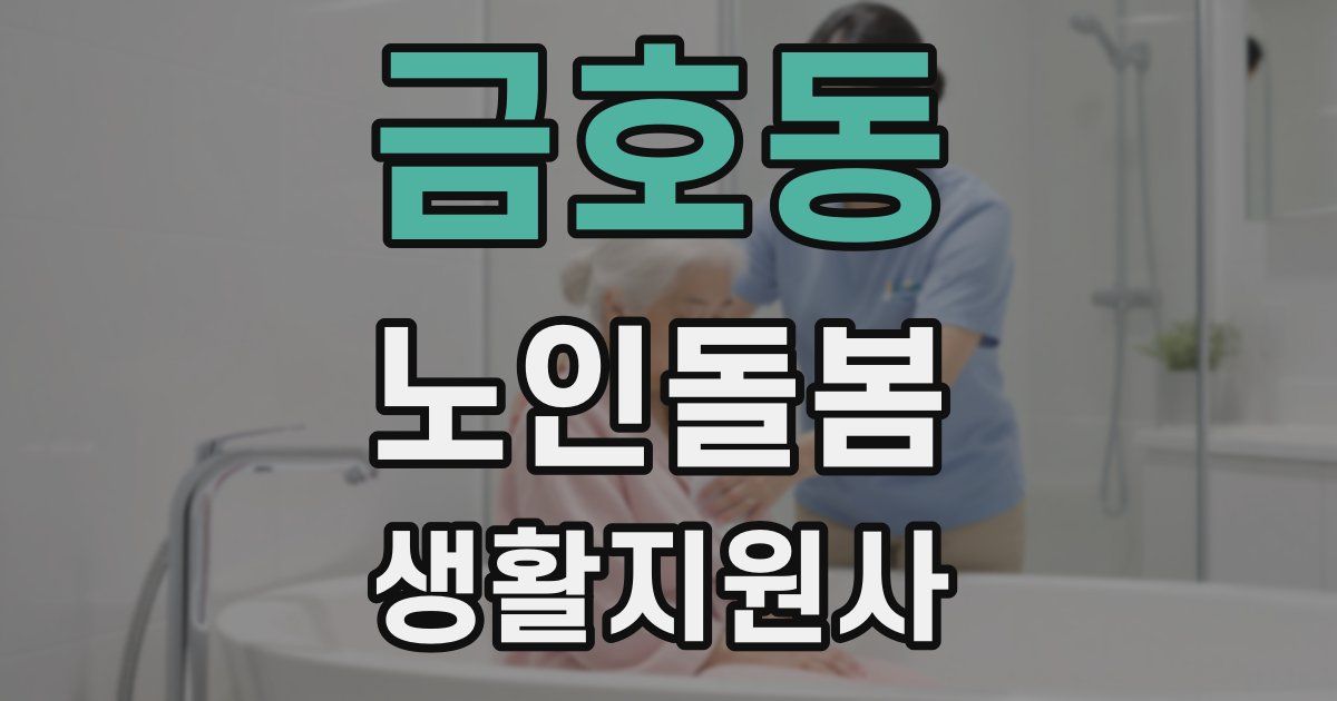 금호동 노인돌봄생활지원사 자격증