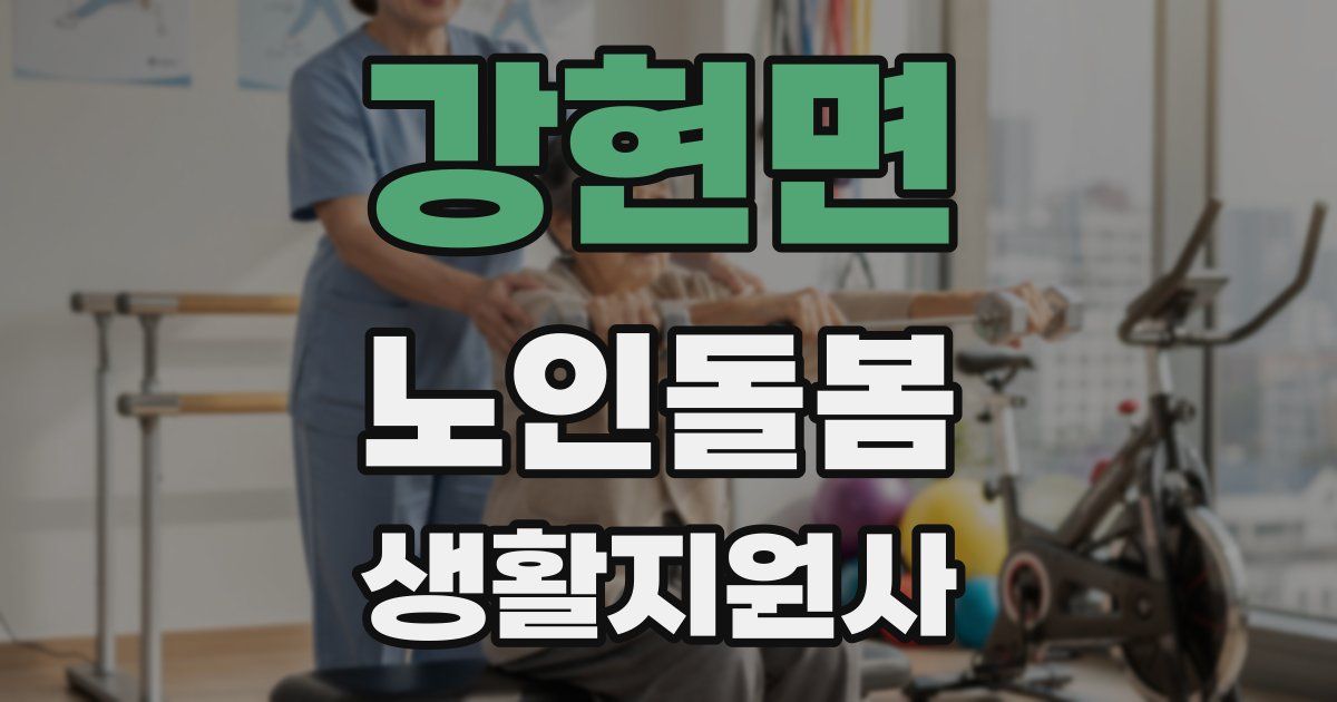 강현면 노인돌봄생활지원사 자격증