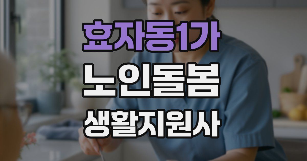 효자동1가 노인돌봄생활지원사 자격증