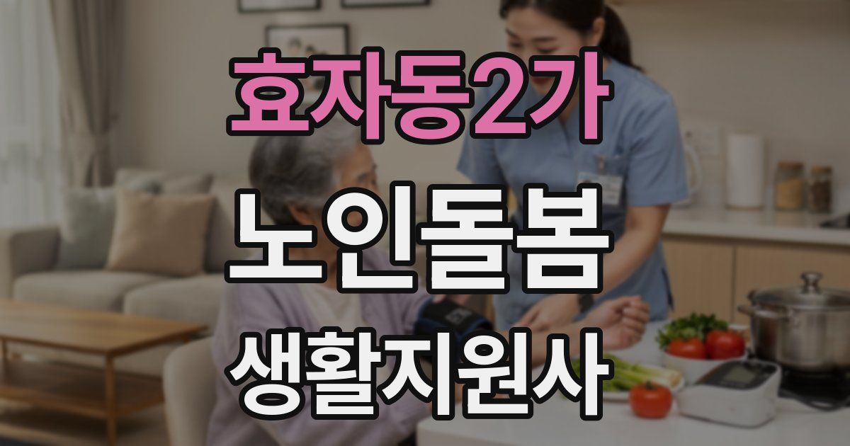 효자동2가 노인돌봄생활지원사 자격증