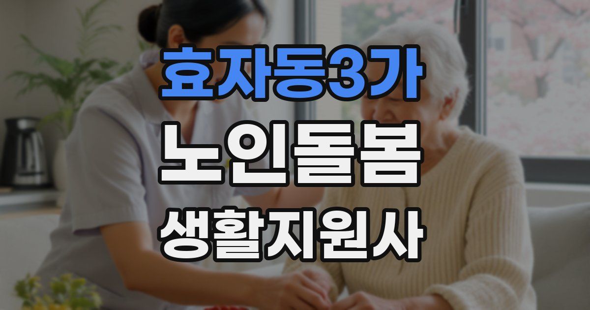효자동3가 노인돌봄생활지원사 자격증