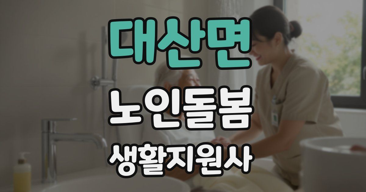 대산면 노인돌봄생활지원사 자격증