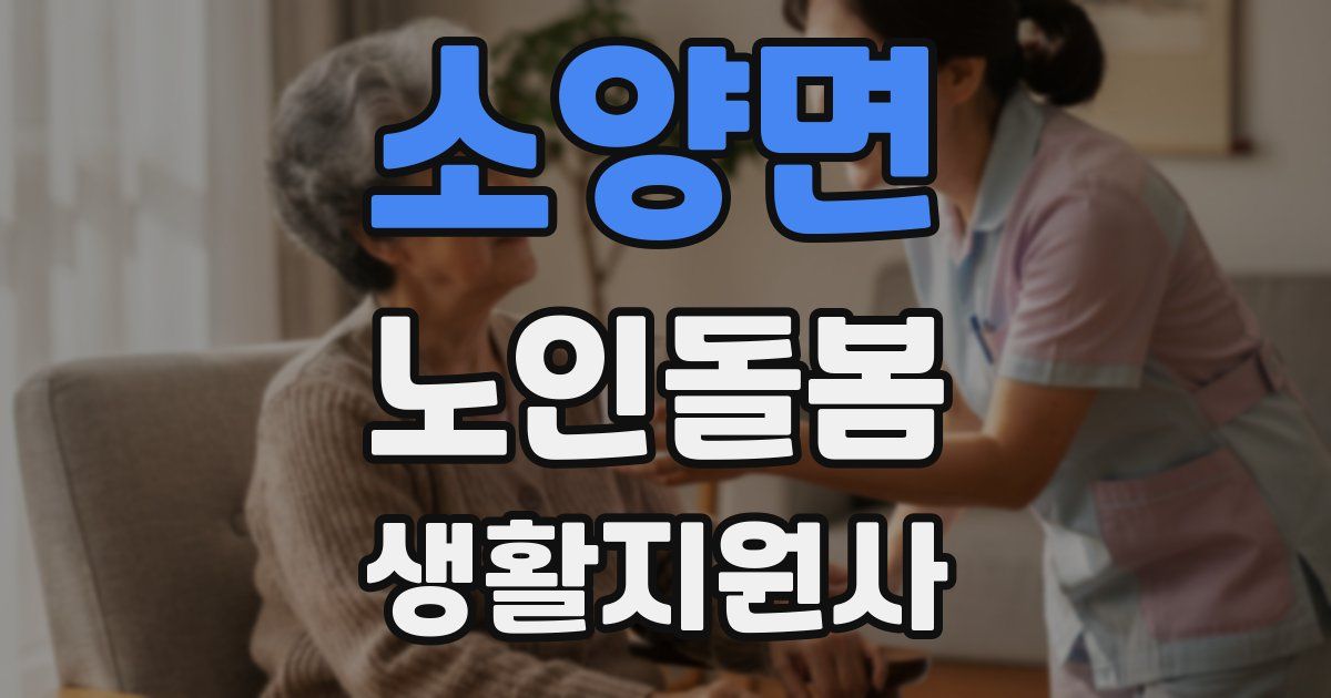 소양면 노인돌봄생활지원사 자격증