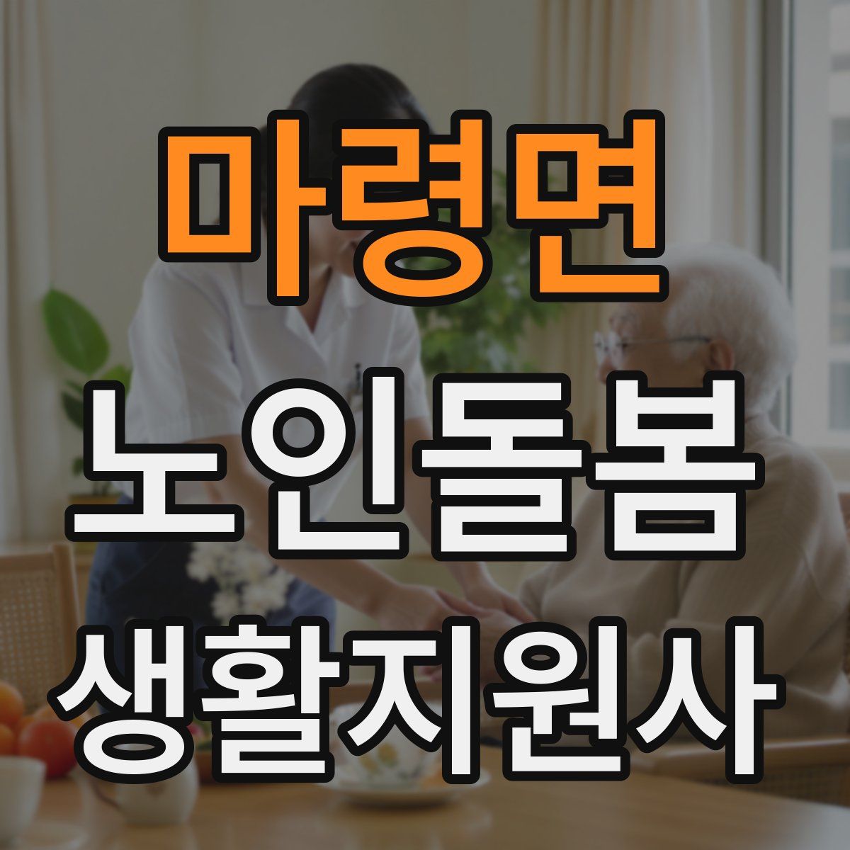 마령면 노인돌봄생활지원사 자격증