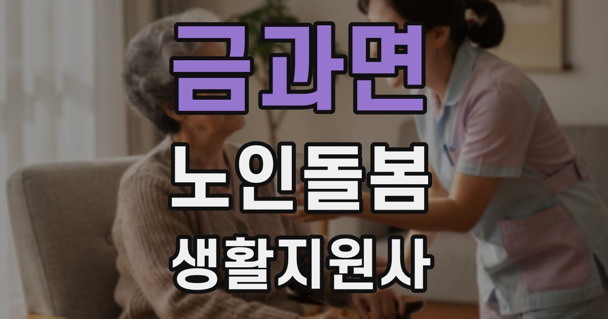 금과면 노인돌봄생활지원사 자격증