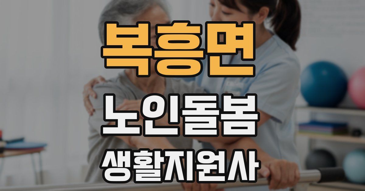 복흥면 노인돌봄생활지원사 자격증